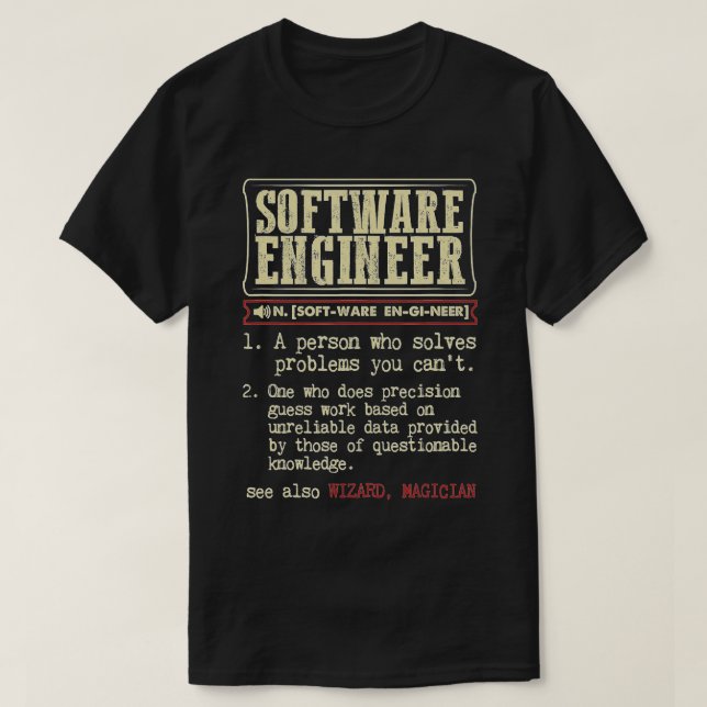 Camiseta Definición de diccionario divertida de ingeniero d (Diseño del anverso)