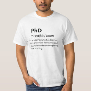 Camiseta Definición de diccionario divertida de PhD