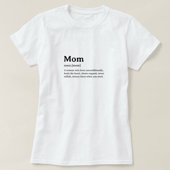 Camiseta Definición de diccionario divertida para mamá (Diseño del anverso)