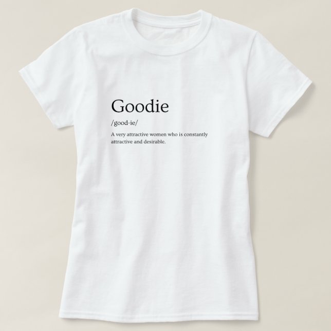 Camiseta Definición de diccionario Goodie (Diseño del anverso)