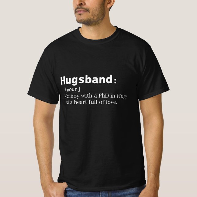 Camiseta Definición de diccionario Hugsband - texto blanco (Anverso)