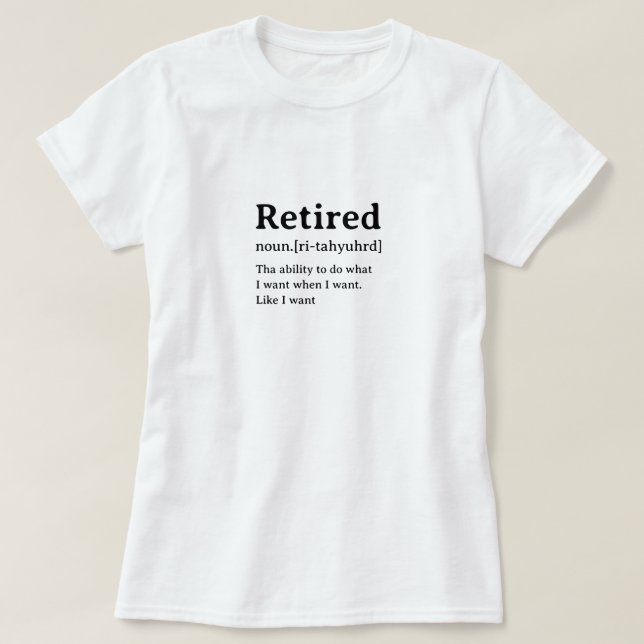 Camiseta Definición de diccionario humorística retirada (Diseño del anverso)