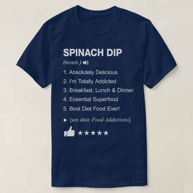 Camiseta Definición De Dip De Espinacas Que Significa _ Div (Diseño del anverso)