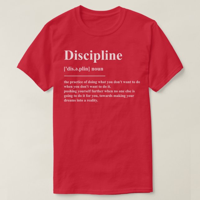Camiseta Definición de disciplina (Diseño del anverso)