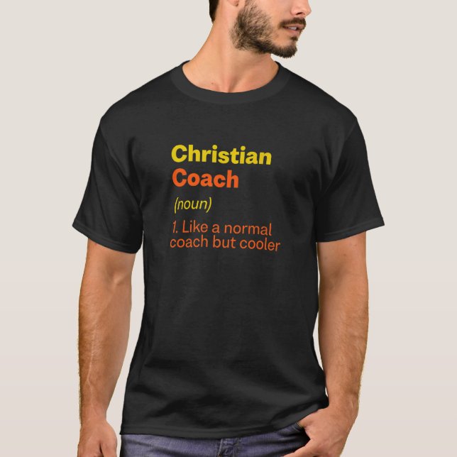 Camiseta Definición de entrenador cristiano Humor religioso (Anverso)
