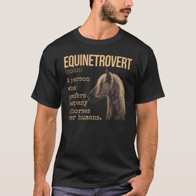 Camiseta Definición de Equinetrovert Caballo Ecuestre (Anverso)