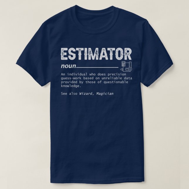Camiseta Definición De Estimator, Títulos De Trabajo De Cit (Diseño del anverso)