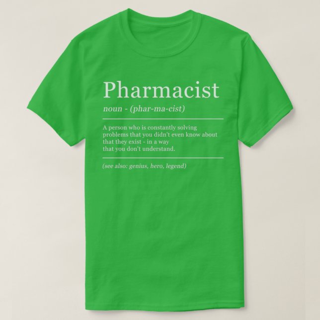 Camiseta Definición de farmacia farmacéutica del diccionari (Diseño del anverso)