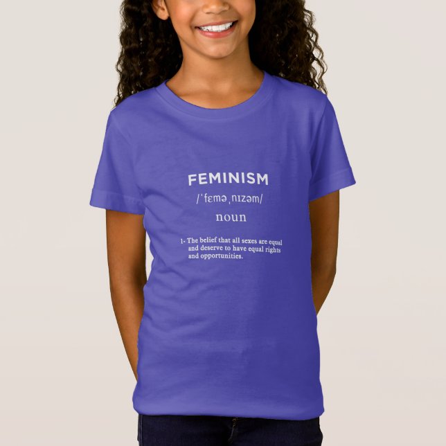Camiseta definición de feminismo púrpura (Anverso)