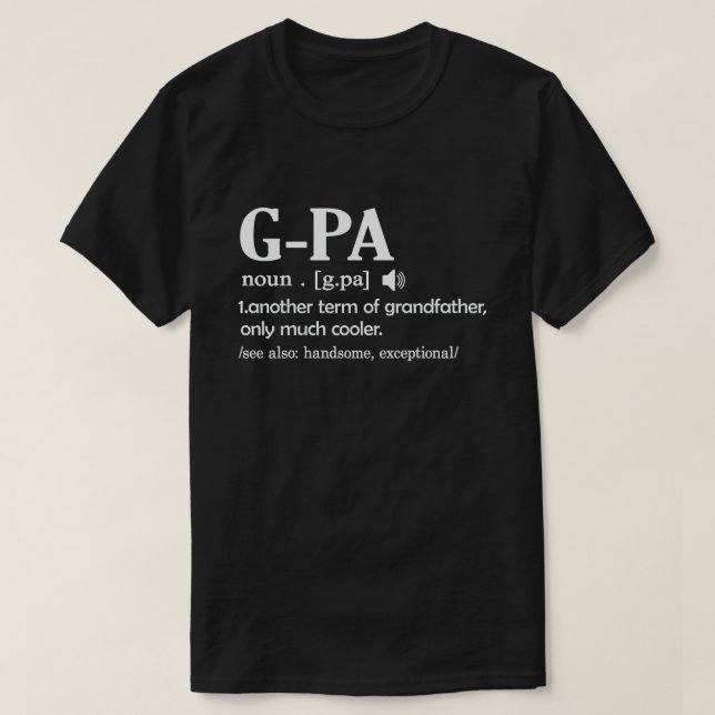 Camiseta Definición de G-pa Divertido significa regalo de a (Diseño del anverso)