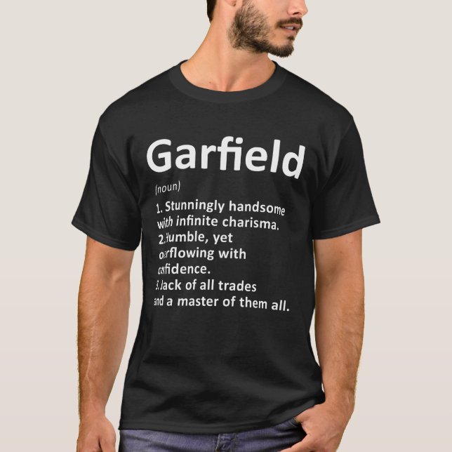 Camiseta Definición de Garfield Nombre personalizado Gracio (Anverso)