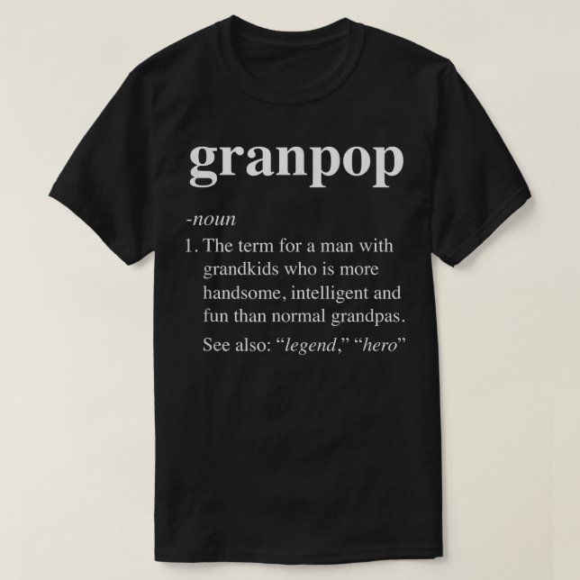 Camiseta Definición de granpop masculina divertida, definic (Diseño del anverso)