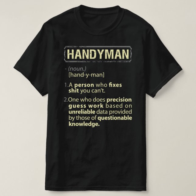 Camiseta Definición de Handyman Real American (Diseño del anverso)