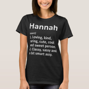 Camiseta Definición de HANNAH Nombre Personalizado Cumpleañ