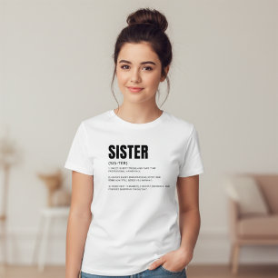 Camiseta Definición de hermana divertida y sincera