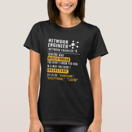 Camiseta Definición de Ingeniero de Redes