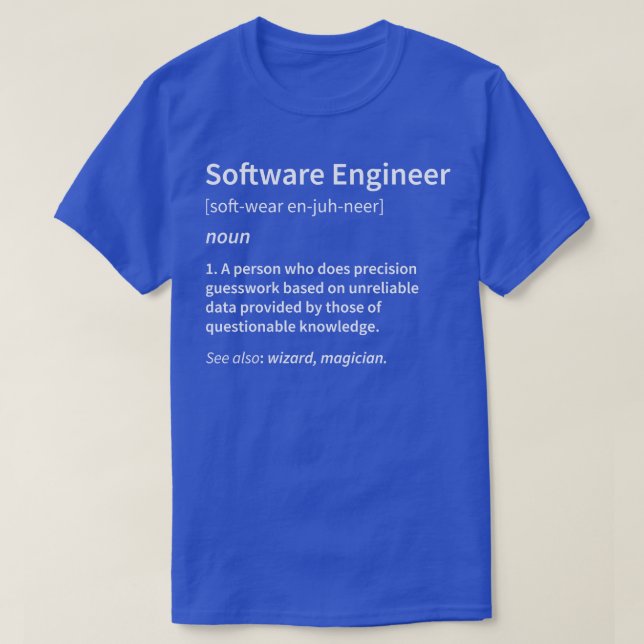 Camiseta Definición de ingeniero de software (Diseño del anverso)
