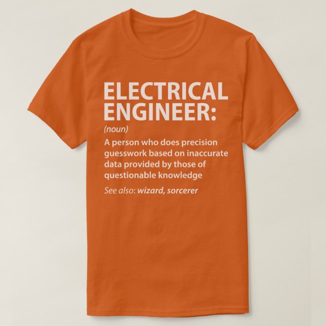 Camiseta Definición de ingeniero eléctrico (Diseño del anverso)