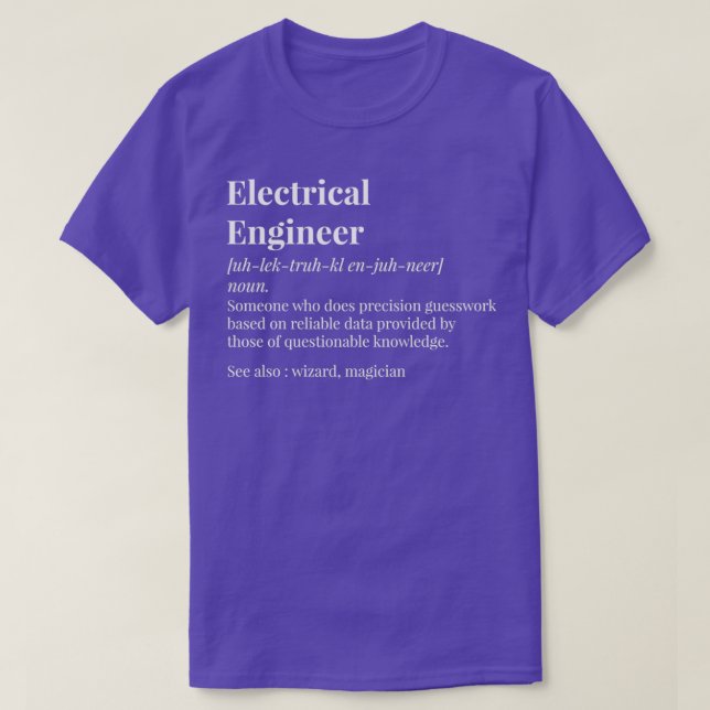 Camiseta Definición de ingeniero eléctrico (Diseño del anverso)
