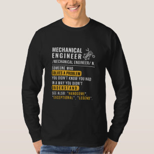 Camiseta Definición de Ingeniero Mecánico Trabajo Divertido