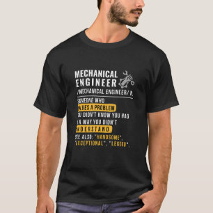 Camiseta Definición de Ingeniero Mecánico Trabajo Divertido