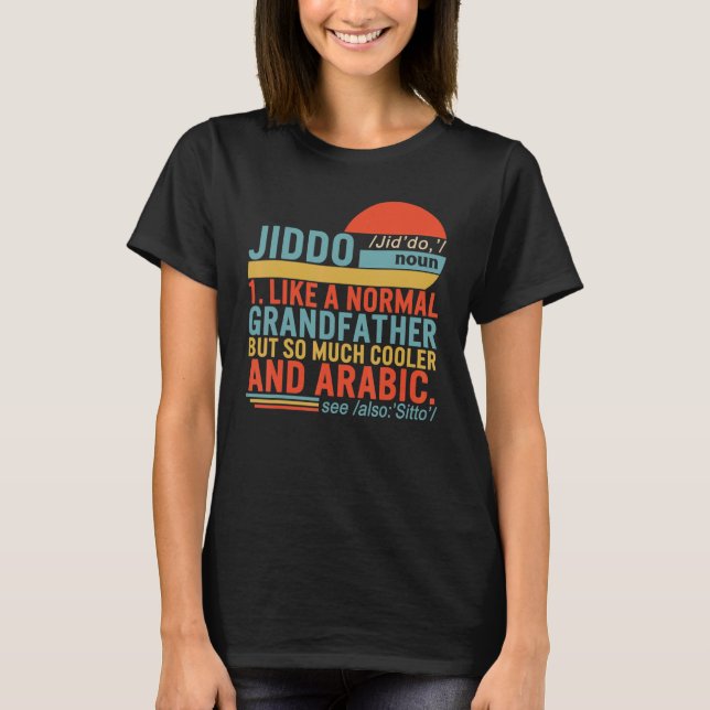 Camiseta Definición de Jiddo Noun Abuelo Árabe Padres D (Anverso)