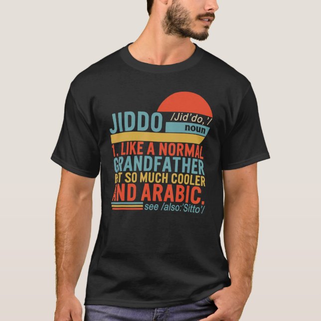 Camiseta Definición de Jiddo Noun Abuelo Árabe Padres D (Anverso)