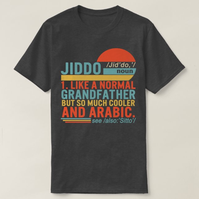 Camiseta Definición de Jiddo Noun Abuelo Árabe Padres D (Diseño del anverso)