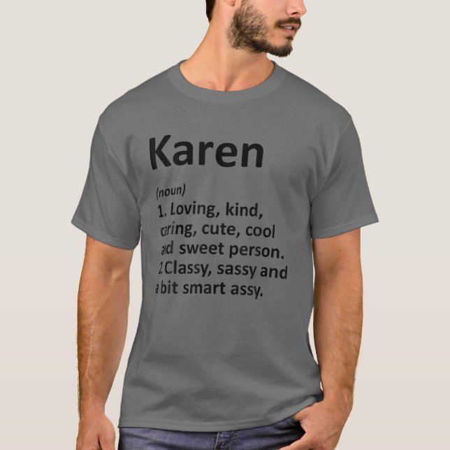 Camiseta Definición de KAREN Nombre Personalizado Funny Cum (Anverso)