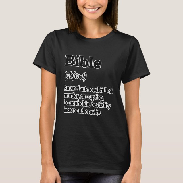 Camiseta Definición de la Biblia Humor Ateo divertido (Anverso)
