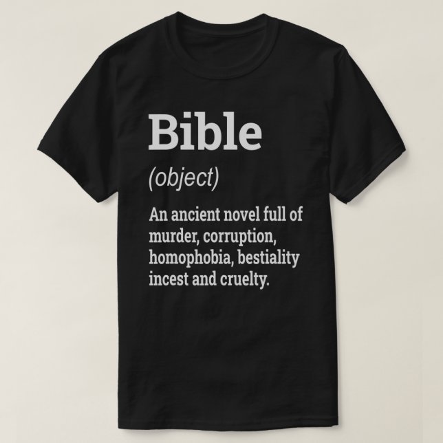 Camiseta Definición de la Biblia Humor ateo divertido Ateís (Diseño del anverso)