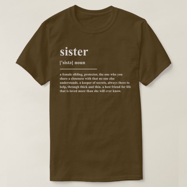 Camiseta Definición de la hermana (Diseño del anverso)