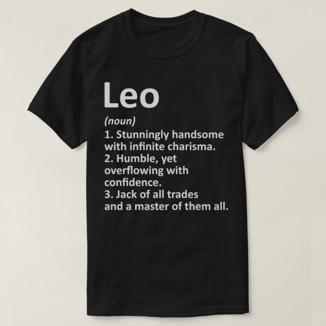 Camiseta Definición de LEO Nombre Personalizado Funny Cumpl (Diseño del anverso)