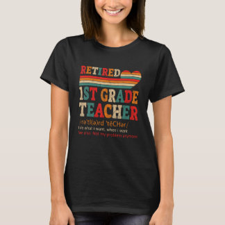 Camiseta Definición de maestro de 1er grado jubilado vintag