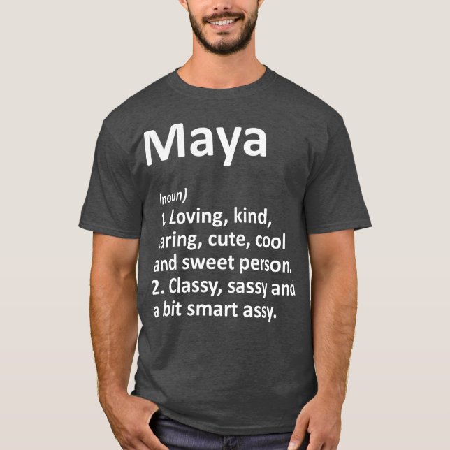 Camiseta Definición de MAYA Nombre Personalizado Funny Cump (Anverso)
