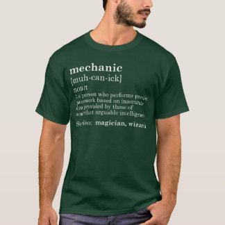 Camiseta Definición de mecánico Papá hombre del coche Garaj