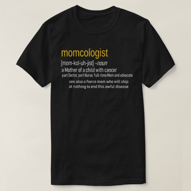 Camiseta Definición de MOMCOLOGISTA para la Concienciación  (Diseño del anverso)
