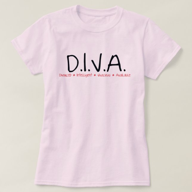 Camiseta Definición de mujer divorciada DIVA (Diseño del anverso)