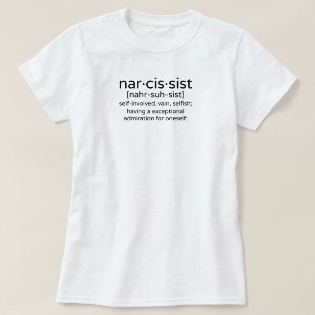 Camiseta Definición de narcisista (Diseño del anverso)