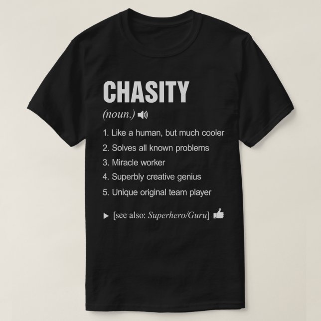 Camiseta Definición de nombre de Chasity Significa Diversió (Diseño del anverso)