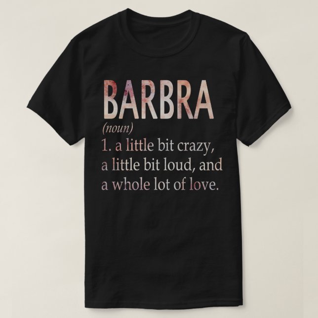 Camiseta Definición de nombre de Chica de Barbra (Diseño del anverso)