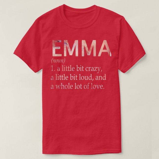 Camiseta Definición de nombre de Chica de Emma (Diseño del anverso)