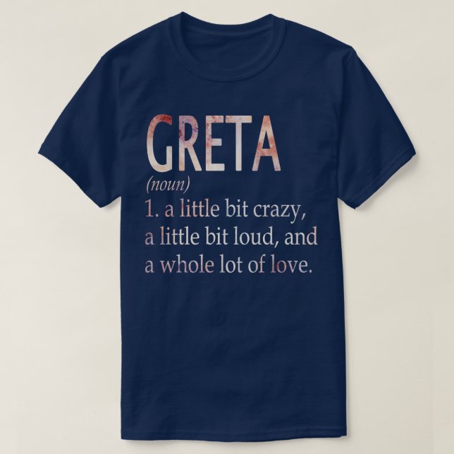 Camiseta Definición de nombre de Chica de Greta (Diseño del anverso)