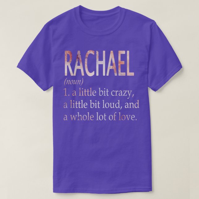 Camiseta Definición de nombre de Chica de Rachael (Diseño del anverso)