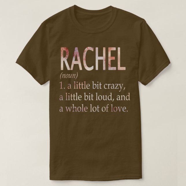 Camiseta Definición de nombre de Chica de Rachel (Diseño del anverso)