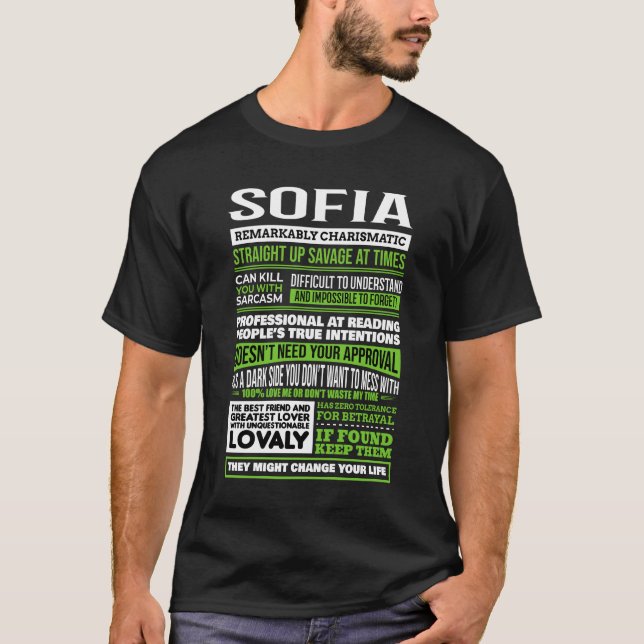 Camiseta Definición de nombre de Chica de Sofía (Anverso)