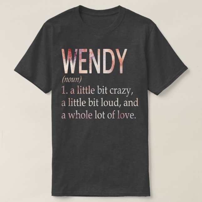 Camiseta Definición de nombre de Chica de Wendy (Diseño del anverso)