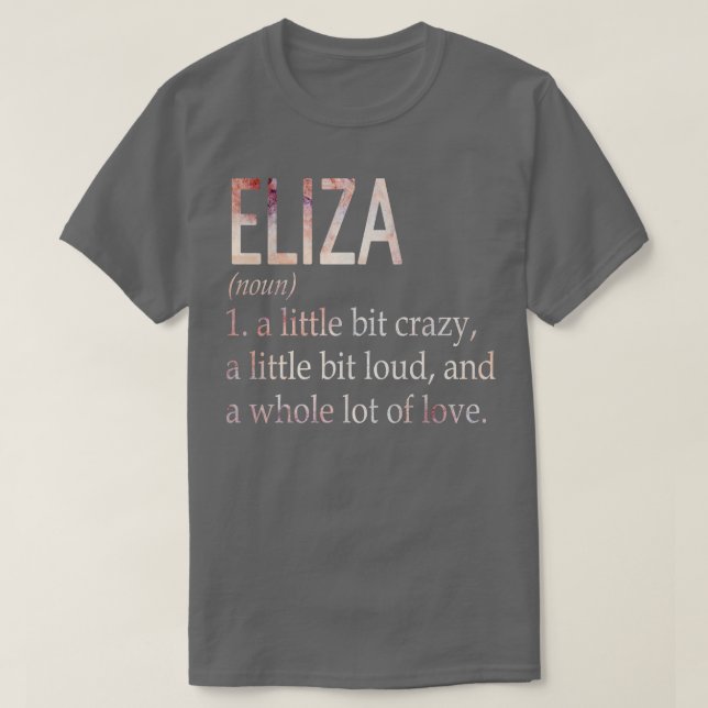 Camiseta Definición de nombre de Chica Eliza (Diseño del anverso)