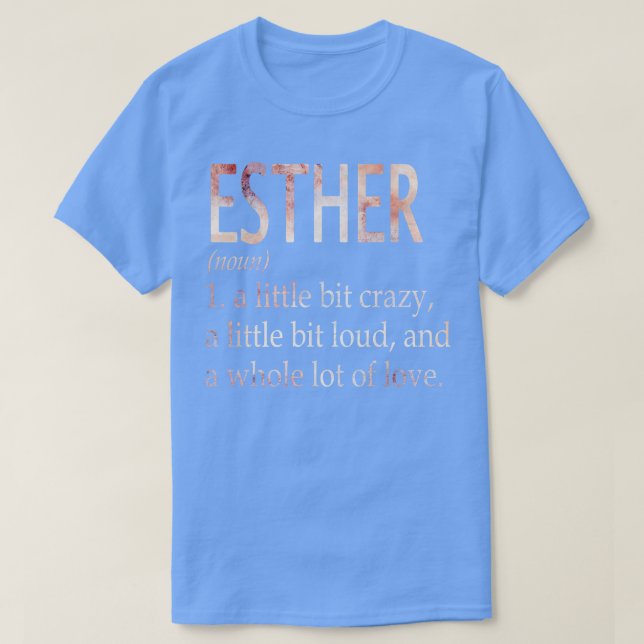 Camiseta Definición de nombre de Chica Esther (Diseño del anverso)