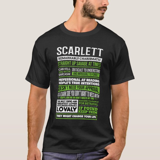 Camiseta Definición de nombre de Chica Scarlett (Anverso)